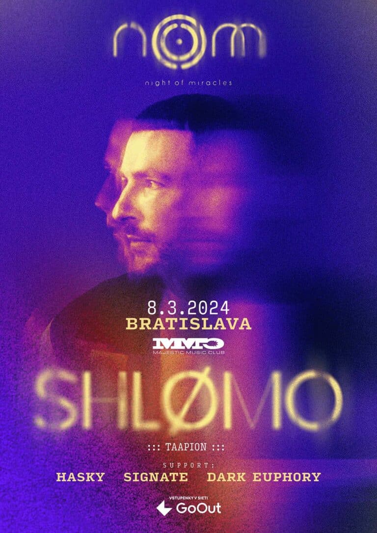 Night of Mysteries event poster with Shlomo, March 2024 in Bratislava