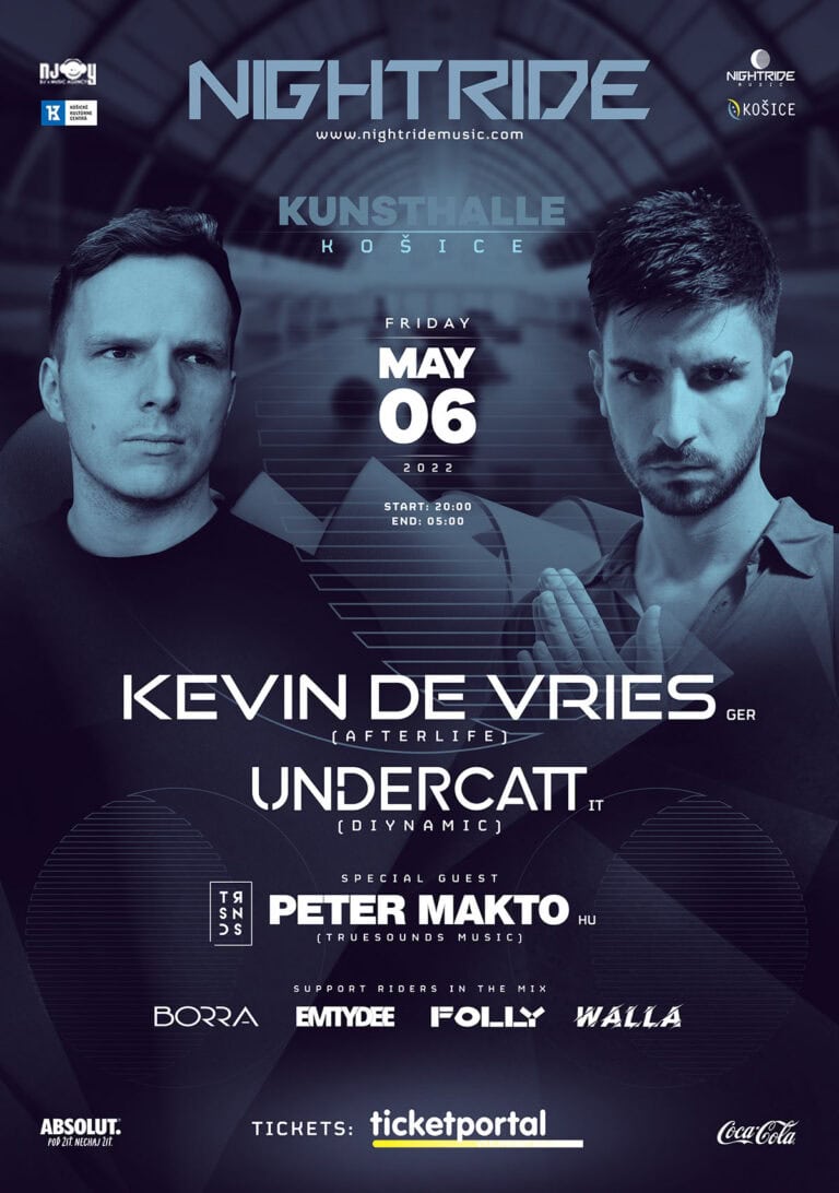 Nightride event poster with Kevin de Vries and Undercatt at Kunsthalle